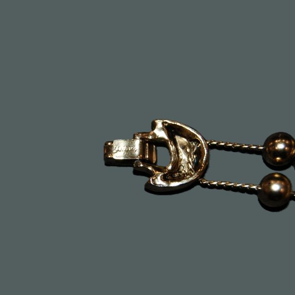 Vintage 1995 BG CLOWN Circus Charm Slide Slider BRACELET Gold Tone 8" Clowncore - Picture 7 of 10